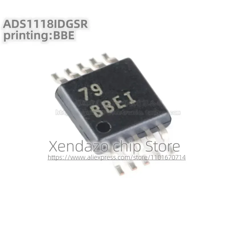 5pcs/lot ADS1118IDGSR ADS1118I Silk screen printing BBEI VSSOP-10 package 16 bit analog-to-digital converter chip
