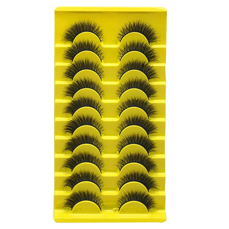 10 par rzęs Cat Eye Lashes Faux Mink Eyelashes Naturalne długie rzęsy Full Strip Lashes Winged End Eye Elongated Fake Lashes Soft Eyelashes