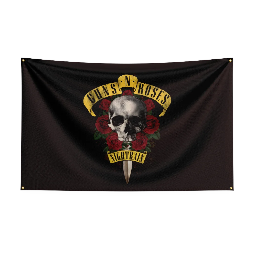 3x5 Ft G-Guns N Roses Heavy Rock Band Flag Polyester Digital Printing Banner for Bedroom Wall Art Tapestry Decoration GNRS