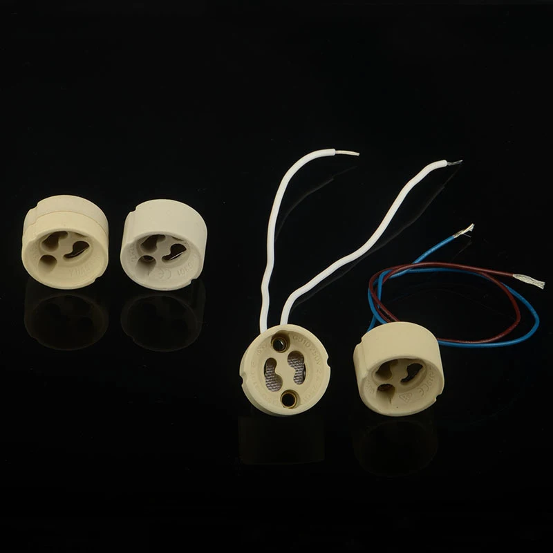 1 قطعة LED لمبة حامل الثريا الهالوجين المصابيح DIY بها بنفسك اكسسوارات GU10 قاعدة مصابيح حامل مصباح السيراميك موصل مقبس سلك محول