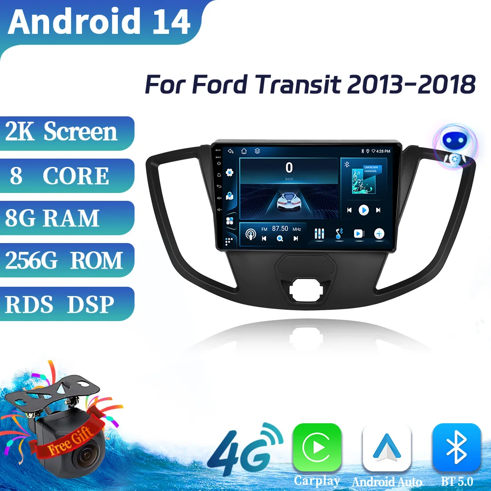 

Android 14 для Ford Transit 2013-2018 автомобильный радиоприемник мультимедийный видеоплеер навигация беспроводной CarPlay 4G GPS сенсорный экран стерео