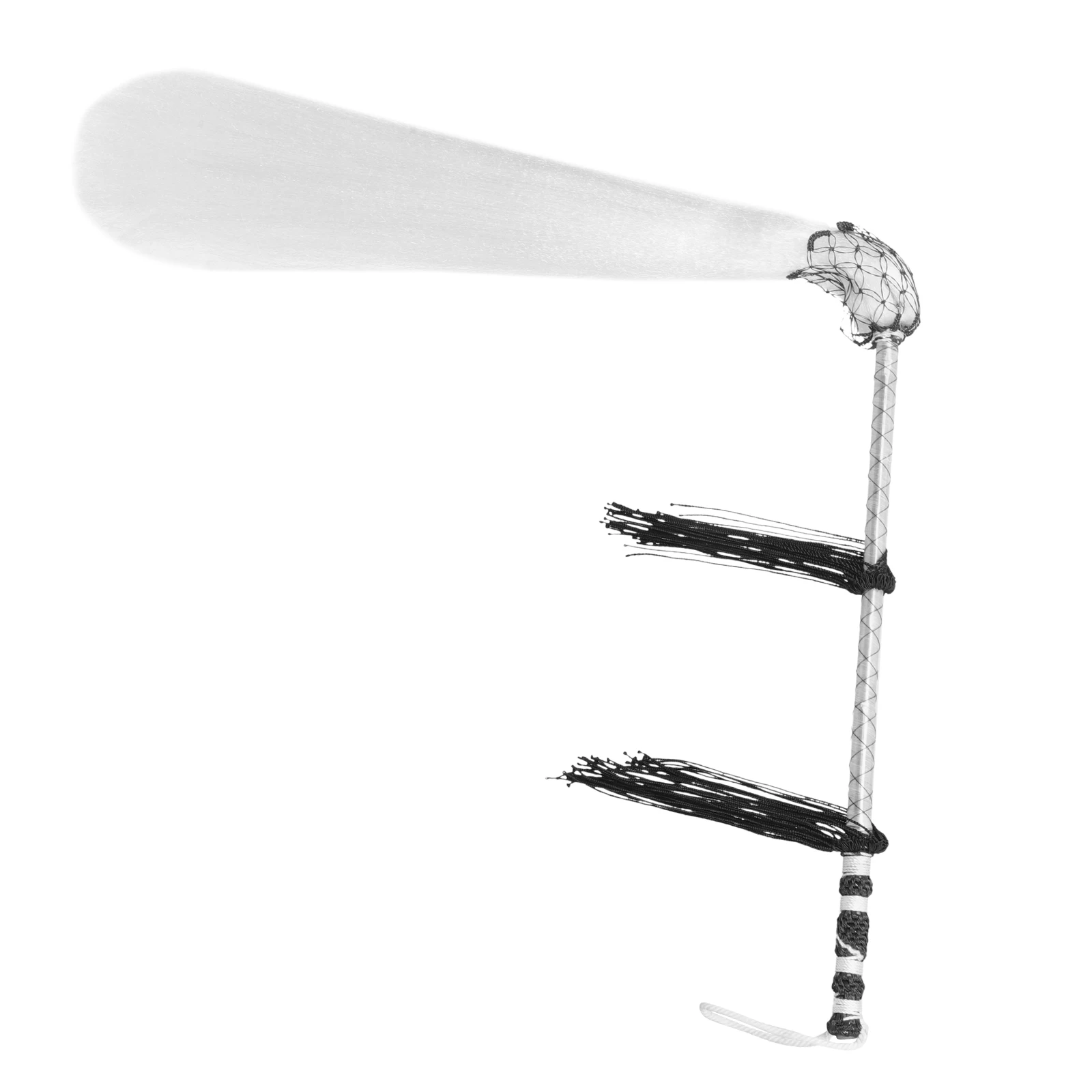 

Tai Chi Whisk Black FiberRod Decorative Handheld Taoism Martial Office Ornament Lightweight Portable Craft