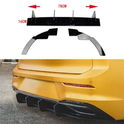 3Pcs Black Car Rear Bumper Lip Diffuser Spoiler Splitter For Volkswagen Golf 8 Pro MK8 2021+ Rear Bumper Lower Guard