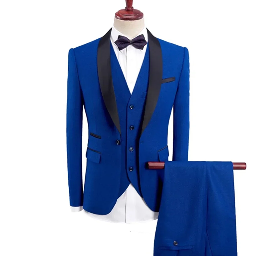 

Men High End Business Slim Thick Color 3 Piece Suit Set Coat Vest Pants / Wedding Banquet Gentleman Blazers Jacket Coat