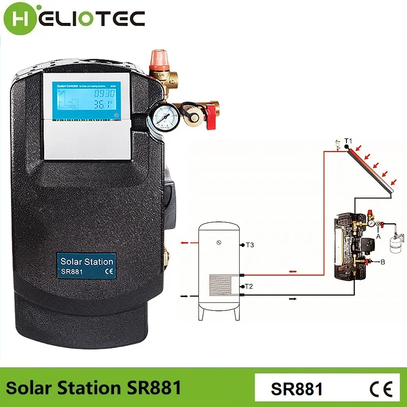 HELIOTEC Solar Working Station SR881 for Split Solar Water Heating System EPP Cover Environmental Material