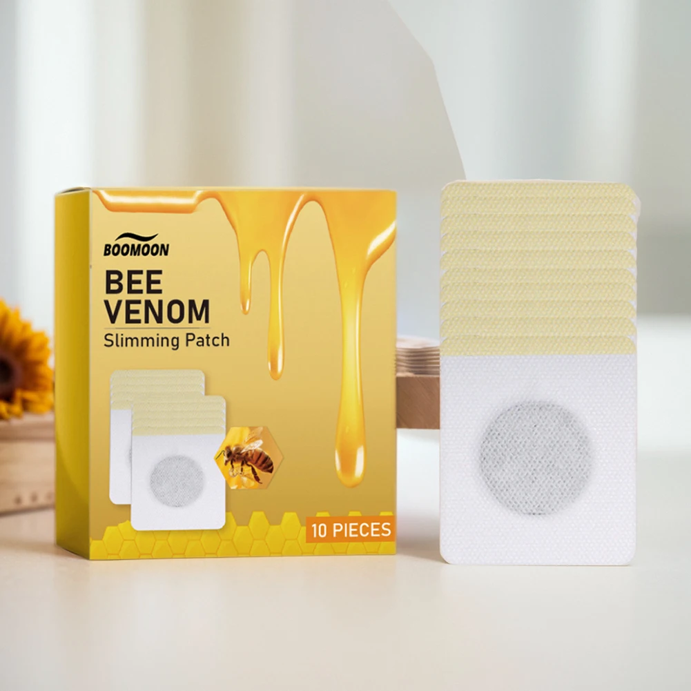 60Pcs Bee Venom Patches Fast Burning Fat Honeybee Venom Drainage Patches Improve Stomach Belly Slimming Patch for Female Male