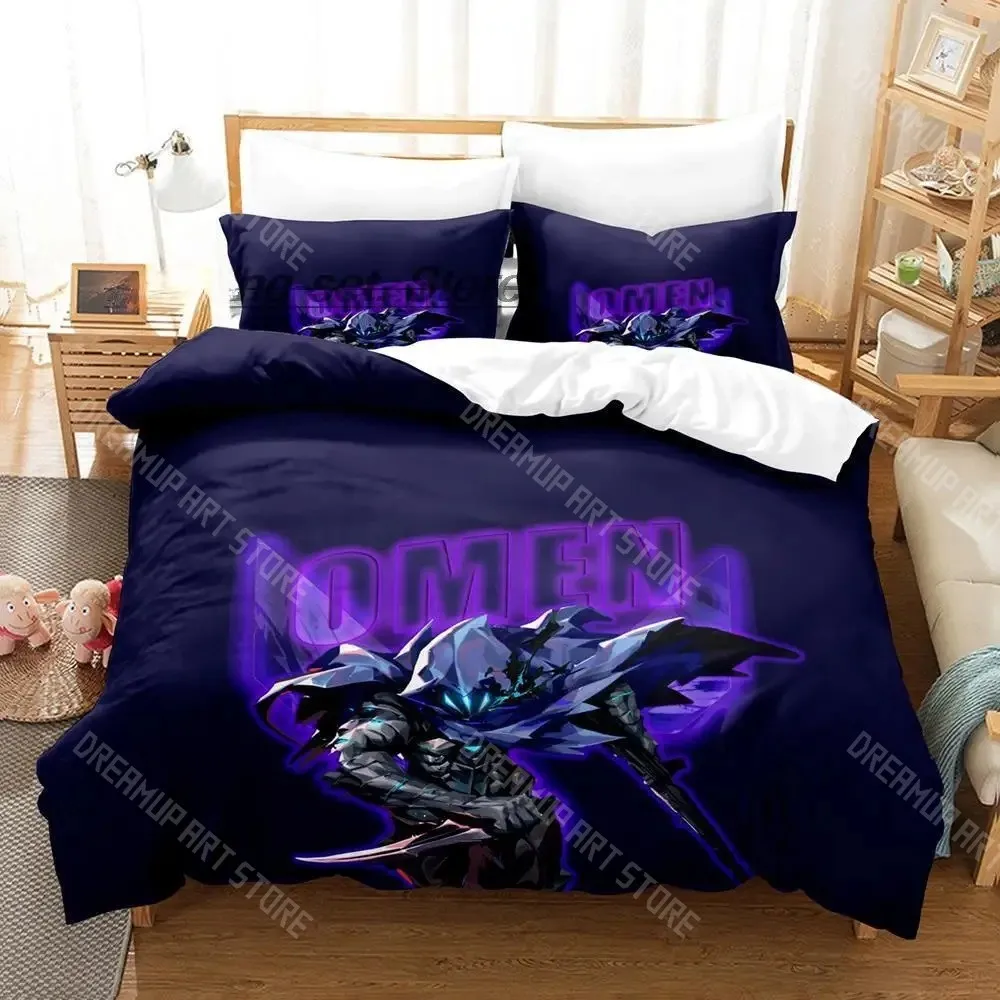3D Printed VALORANT Game Omen Bedding Set for Boys Girls Duvet Cover Pillowcase Twin Queen King Full Single Double Sizes