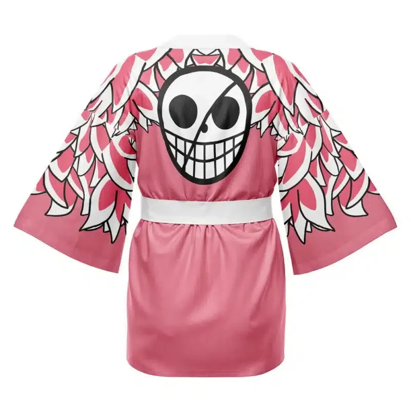 Duo Flamenco Theme Feather Weaving Pink and White Color Clash Pirates Logo Anime Trend COS