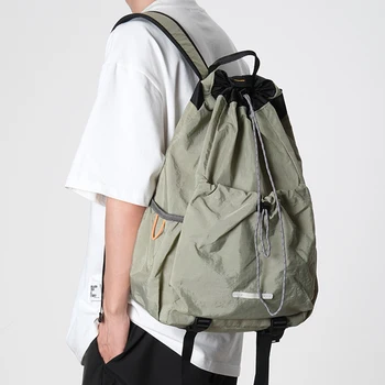야외 경량 방수 대용량 테니스 배낭 Drawstring 번들 포켓 캐주얼 학생 Bookbag 트렌디 브랜드 