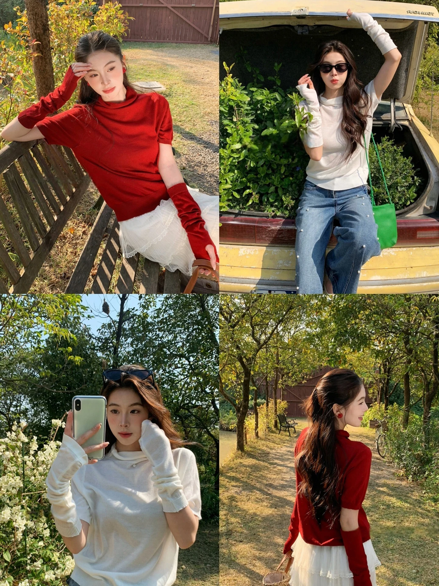 

Женский вязаный шерстяной топ Chuqing Independent Korean Sle с высоким воротником, новинка ранней весны, со съемными рукавами, из мягкого полиэстера