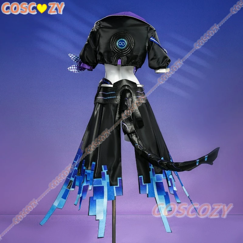 Game Honkai Star Rail Silver Wolf Cosplay Costume Wig Coat Headwear Sunglasses Tail Outfit for Halloween Party Accessories Props view 4