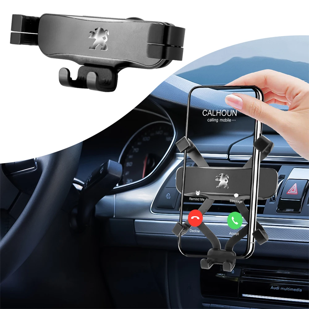 Car Phone Holder Air Vent Mount Clip Support GPS Navigation Bracket For Peugeot 206 207 508 107 208 306 307 308 2008 3008 valve
