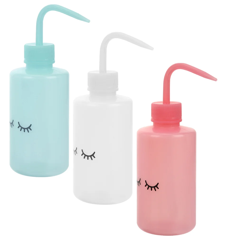 6pcs Curved Mouth Squeeze Bottles Transparent Plant Watering Eyelash Cleaning Lab Bottle Compact Precise