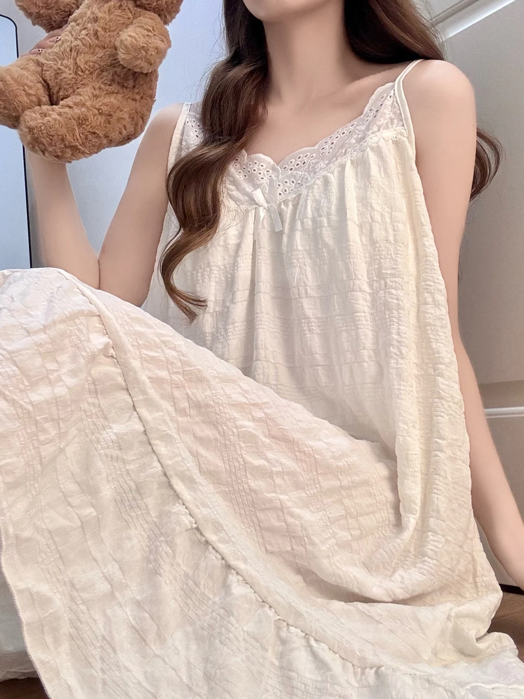 white dress white Midi | Two Piece Mini Dress Free People Golden Hour 100% cotton product-category:knitwear Size:Custom Size(Please note)