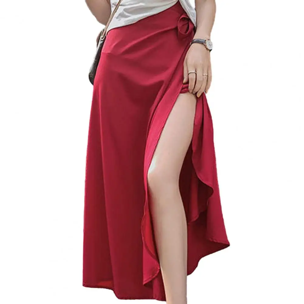 Fashion Solid Cotton Linen Women Skirts Maxi Elegant Harajuku Saia Casual Loose Long Skirt Ladies Clothes Faldas Ropa