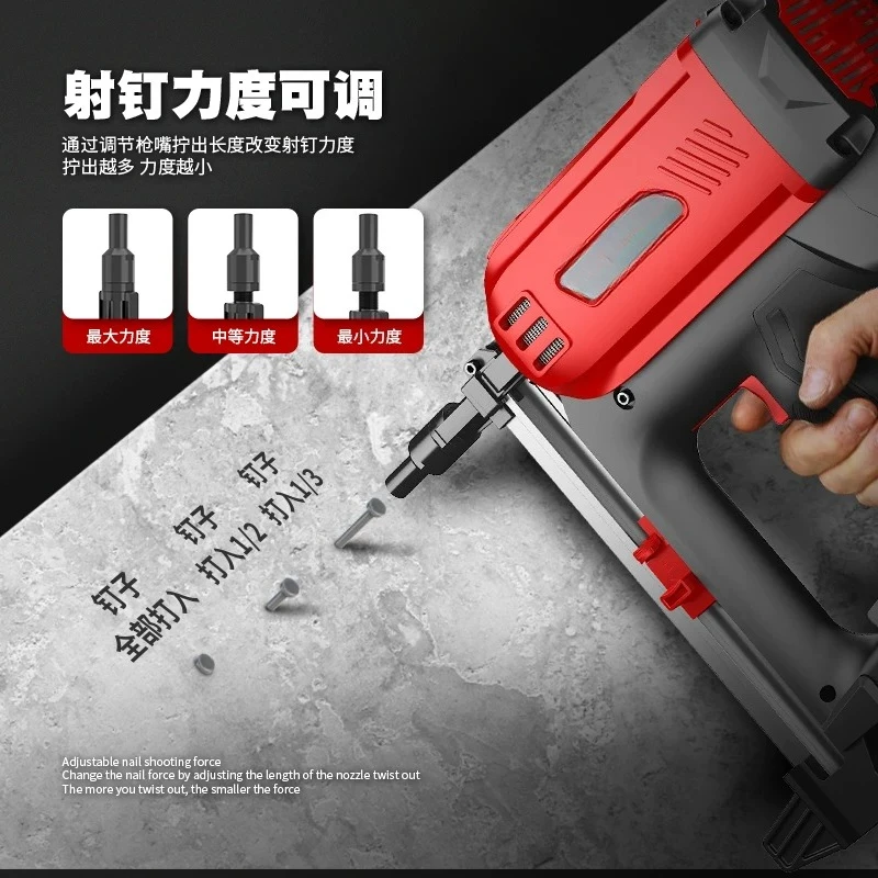 Gas nail gun for electricians and plumbers, concrete steel shooting nail gun for door, window and ceiling installation