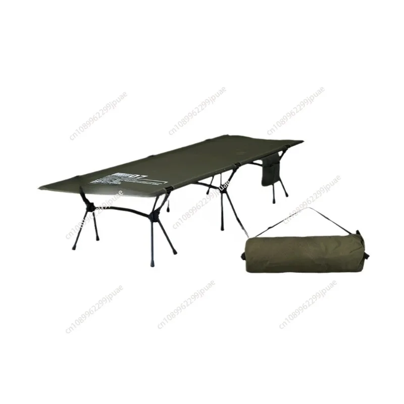 Ultra Light Portable Folding Camping Bed With Side Storage Bag Outdoor Travel Cot For Picnic Camping Office Lunch Break Rest Use