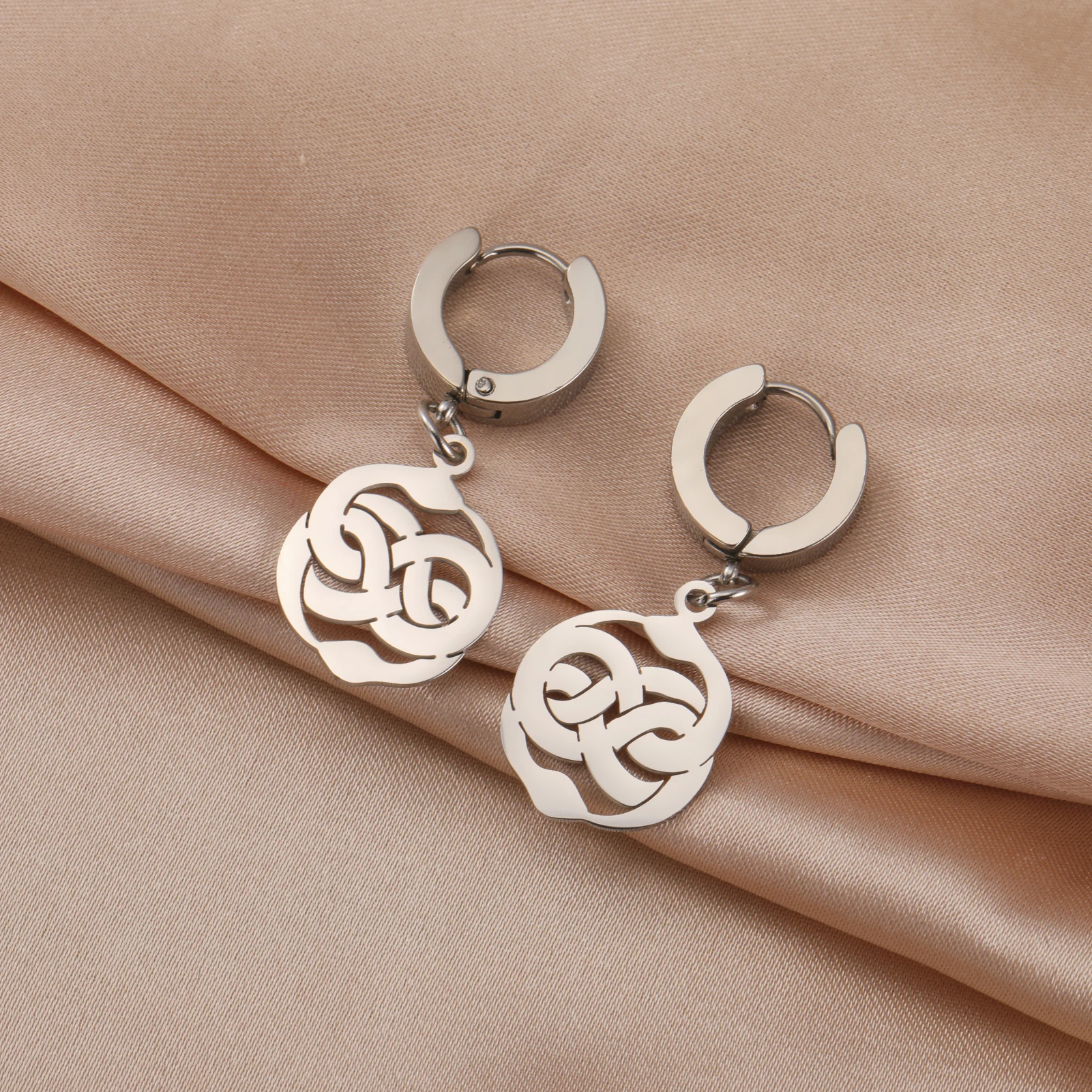 Ouroboros Snake Dangle Nordic Ancient Symbol Stainless Steel Hoop Earrings For Women Vintage Gothic Jewelry
