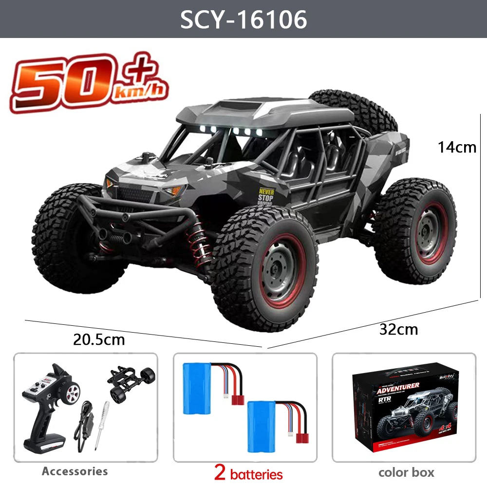 WLtoys 16106 4WD 1/16 schaal dessert trucks off-road voertuig RTR hoge snelheid RC auto 2.4Ghz - afbeelding 1