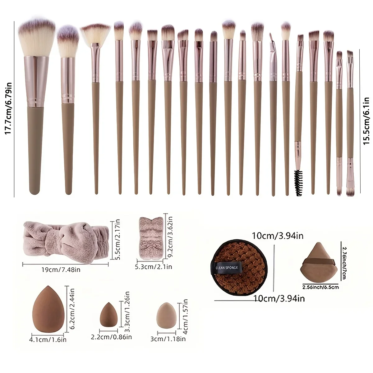 20/40PC makeup tool set large and small beauty sponges for flawless makeup application and removal of makeup full set of tools