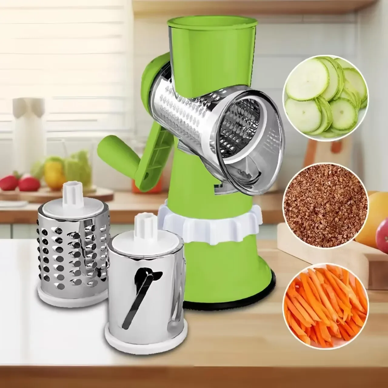 Hands free kitchen gadgets Multi-functional vegetable slicer, cutting machine, vegetable grinder, chopper, fruit rotary handle,