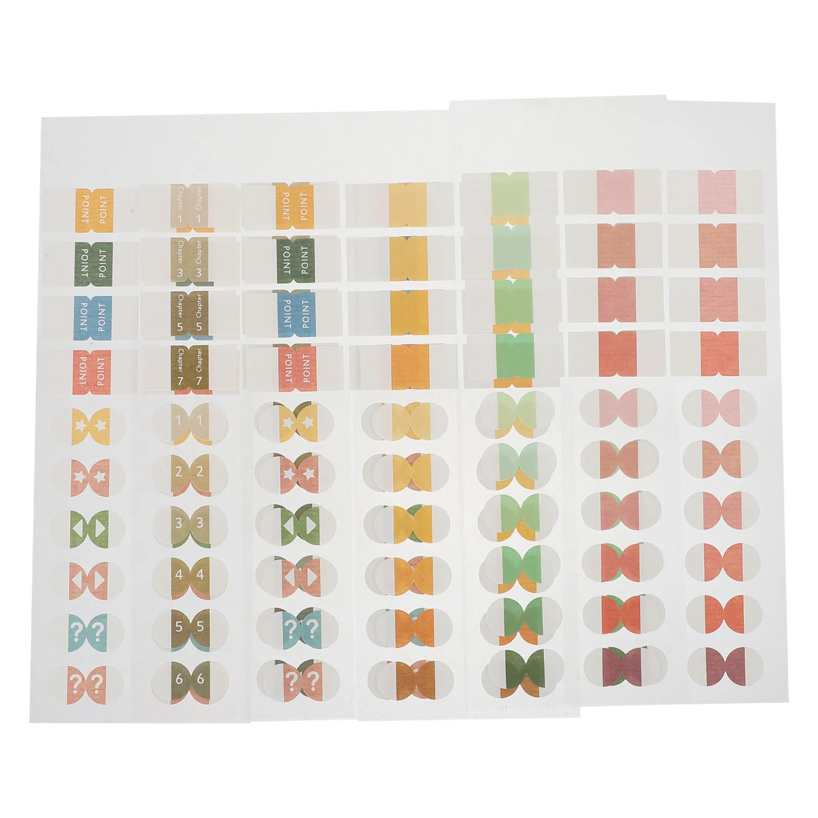 

6 Sheets Colorful Index Tabs Sticky Pages Portable Book Tabs for Office Study Reading Note Classification Annotation Supplies