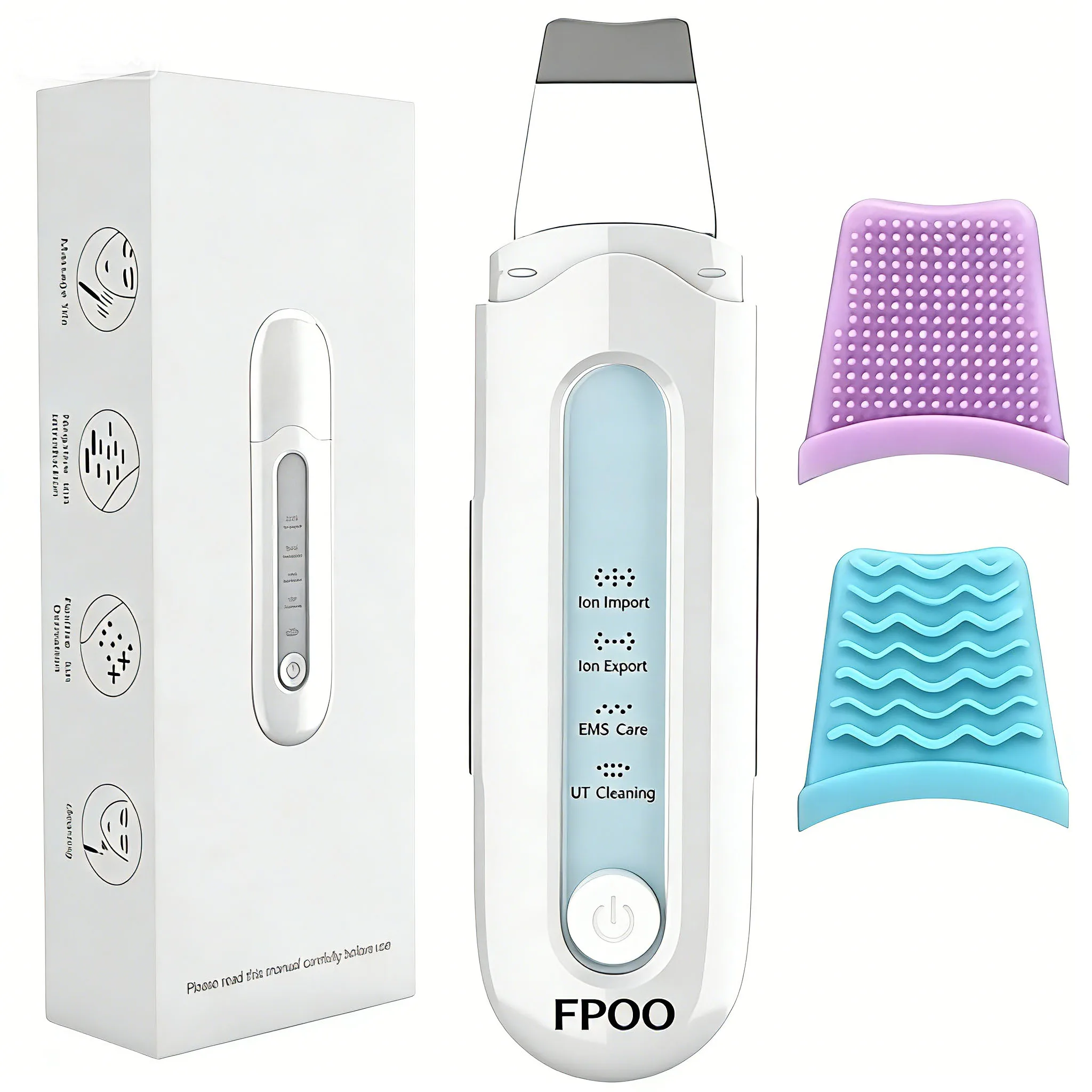 

Портативный ультразвуковой косметологический аппарат FPOO, массажер для лица, функция глубокой очистки, инструмент для массажа лица