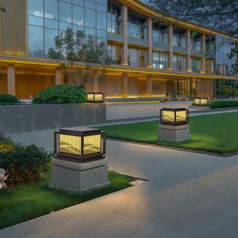 

Solar Column Head Outdoor Courtyard Light Waterproof Door Post Gate Light Villa Column Wall Door Head Light
