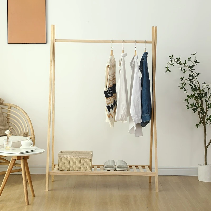 

Log coat rack, clothes rack, floor-to-ceiling bedroom entrance, all solid wood shoe rack integrated, simple storage