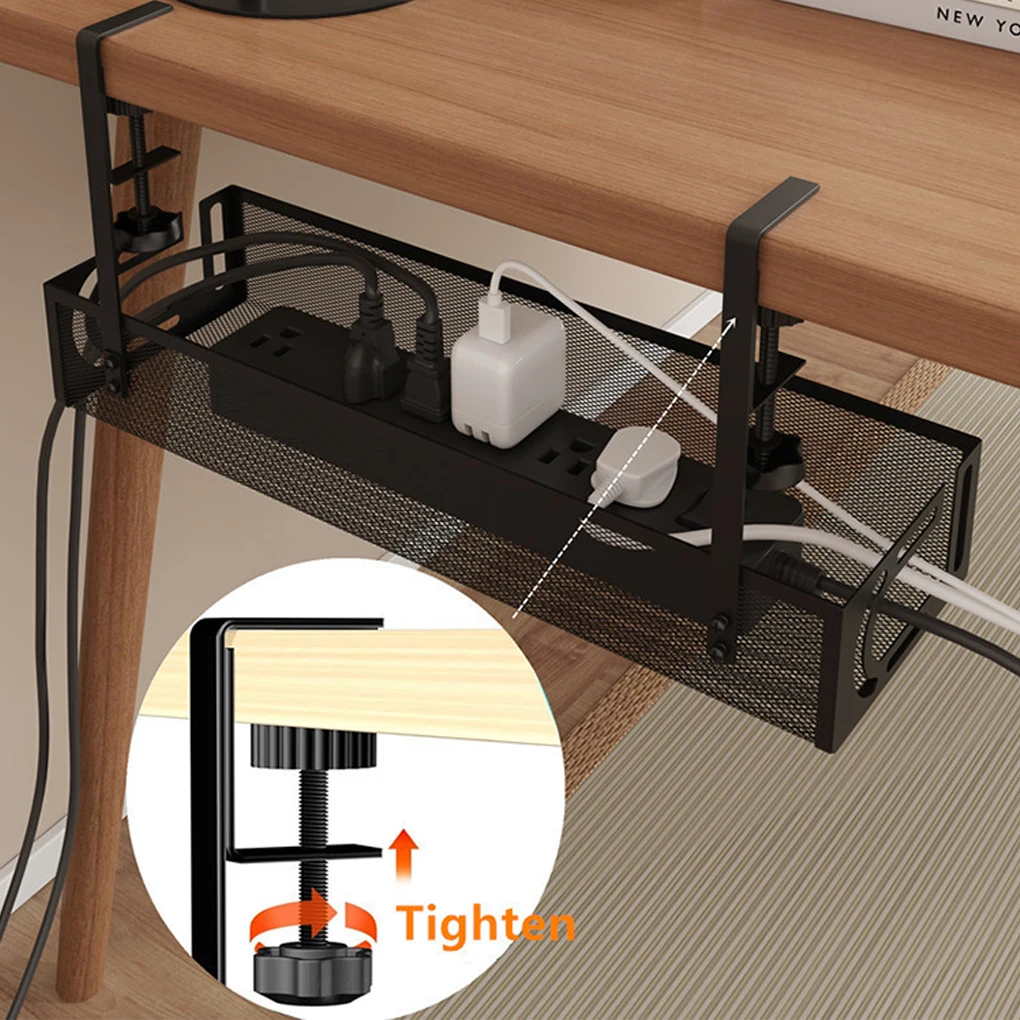New Portable Management Under Desk, Under Desk Cable Management Tray, Desk Cable Organizer,Cable Management Box,Cord Organizer view 5