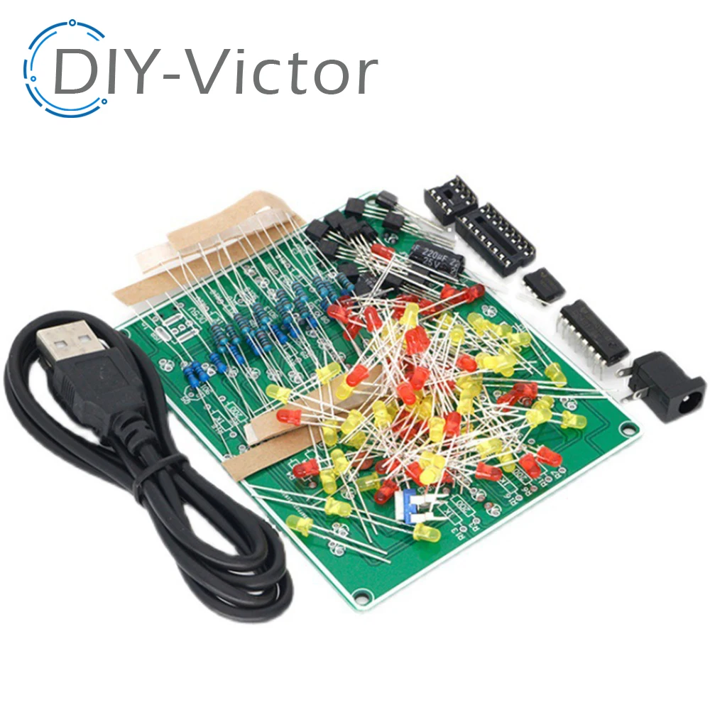 Fireworks red yellow Double Color Flashing Lights DIY Kit Strobe NE555 + CD4017 Electronic Practice Learning Kits Suite Parts