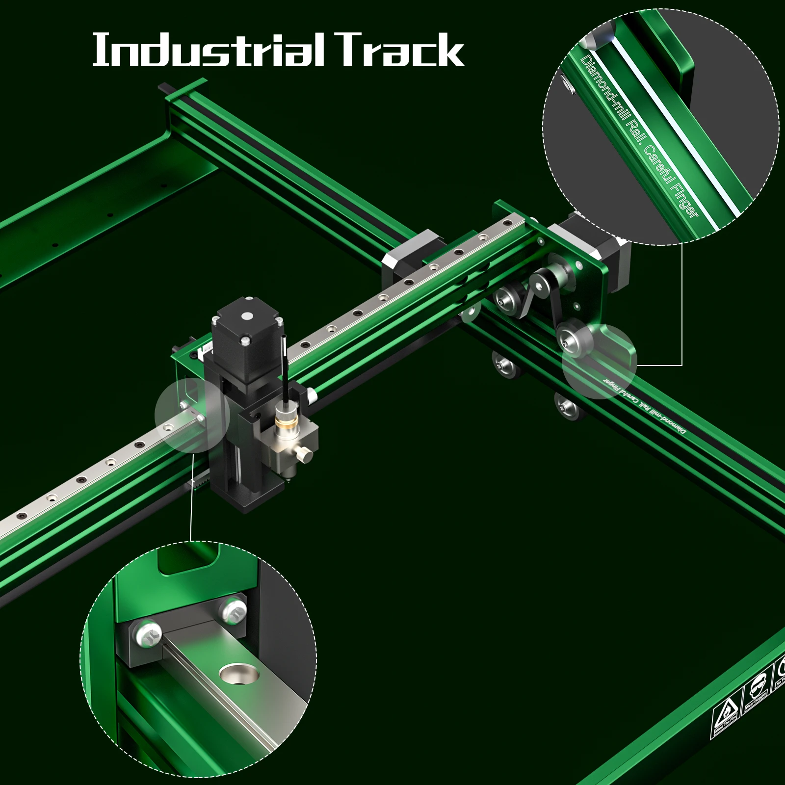 NEJE 4 Max Engraving Machine Frame, 4-Axis Control, Intelligent Air Assist, Frame Area 970x582x60mm