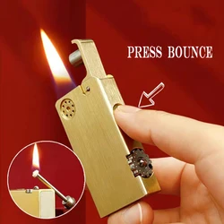 Antique Briquets Vintage Kerosene Lighter Titanium&Brass Automatic Pressing Rare Gasoline Lighter Rotating Firestone Warehouse