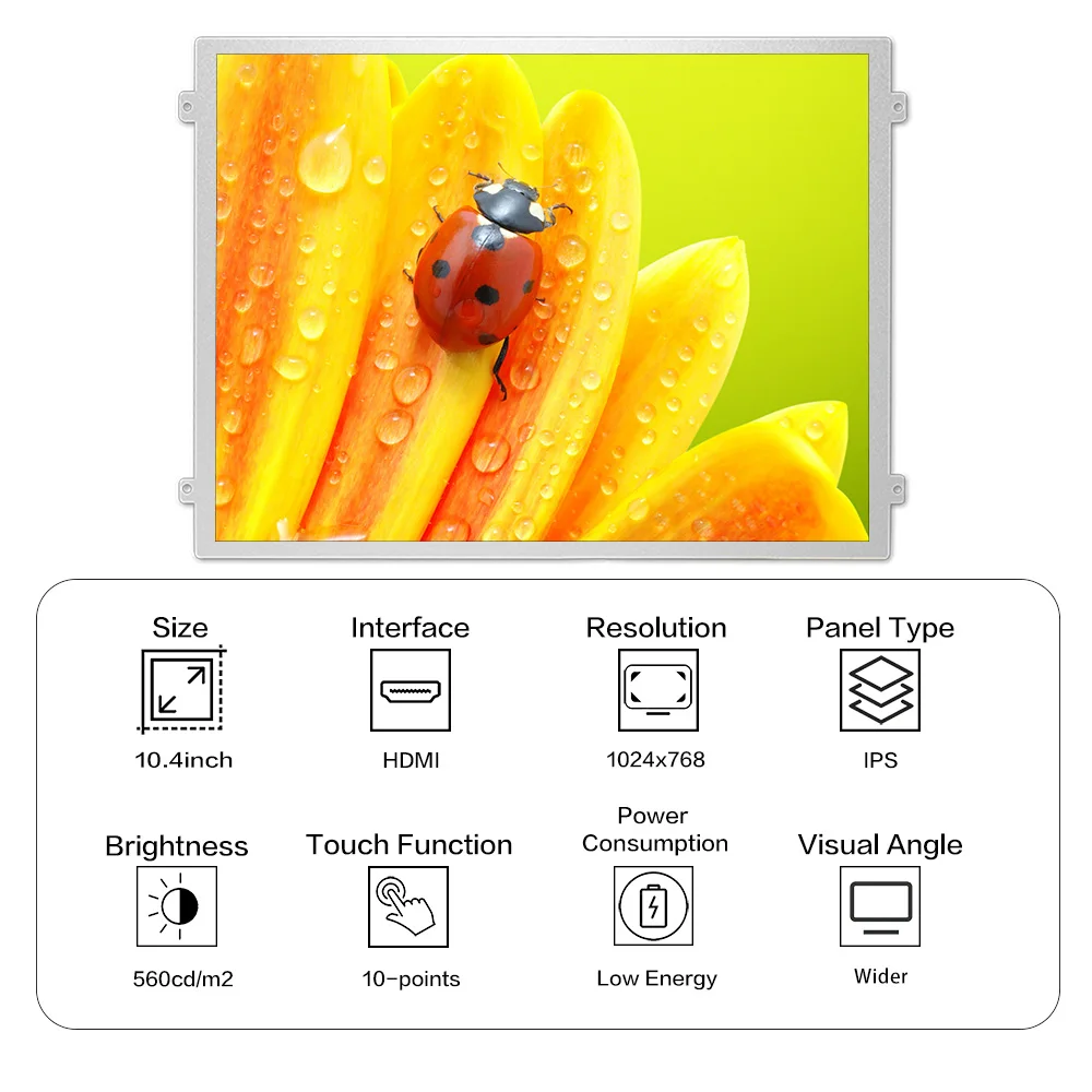 LESOWN LCD 디스플레이 스크린 패널, 풀 HD 1024x768 IPS LVDS 30 핀 드라이버 보드, VGA HDMI 인터페이스 디스플레이 모듈, 라즈베리 파이용