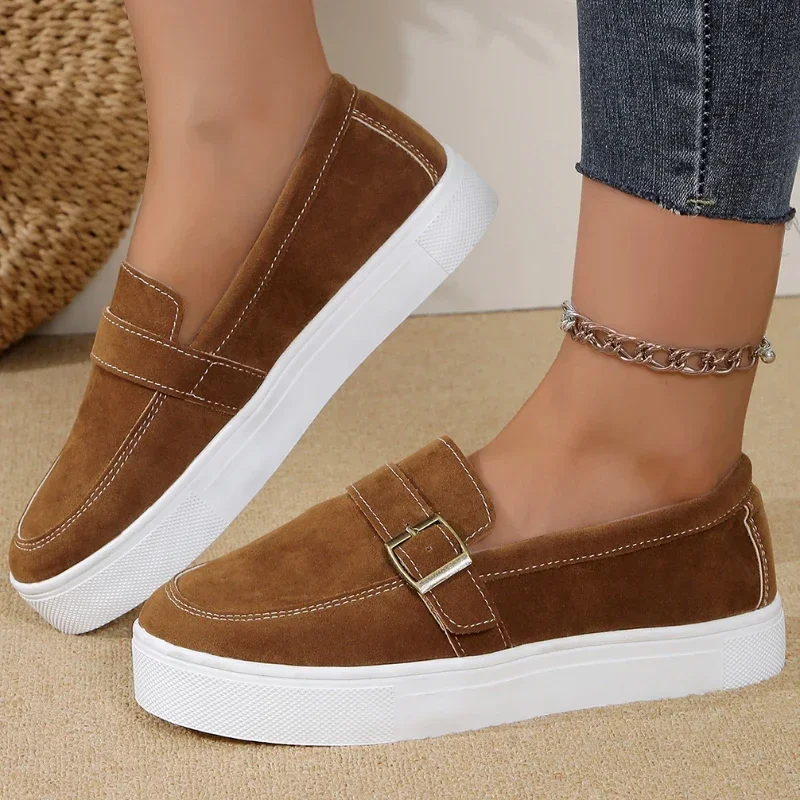 Women Fashion Walking Baotou Comfortable sneakers Women Outdoor Slip on Wedge Casual Flat Shoes Spring Autumn Zapatos De Mujer