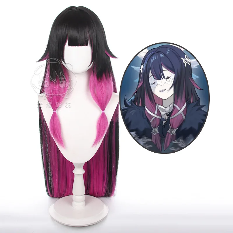 

Парик для косплея Columbina Genshin Impact Game Dress Up, парики для женщин, черный, розовый, градиент, синтетические волосы, аксессуары для костюмов на Хэллоуин