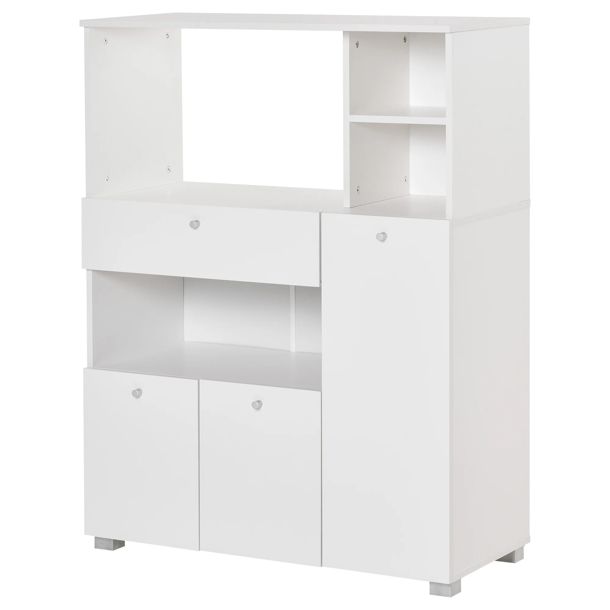 HOMCOM Aparador para Microondas con 3 Puertas 1 Cajón y Estantes 90x40x120 cm