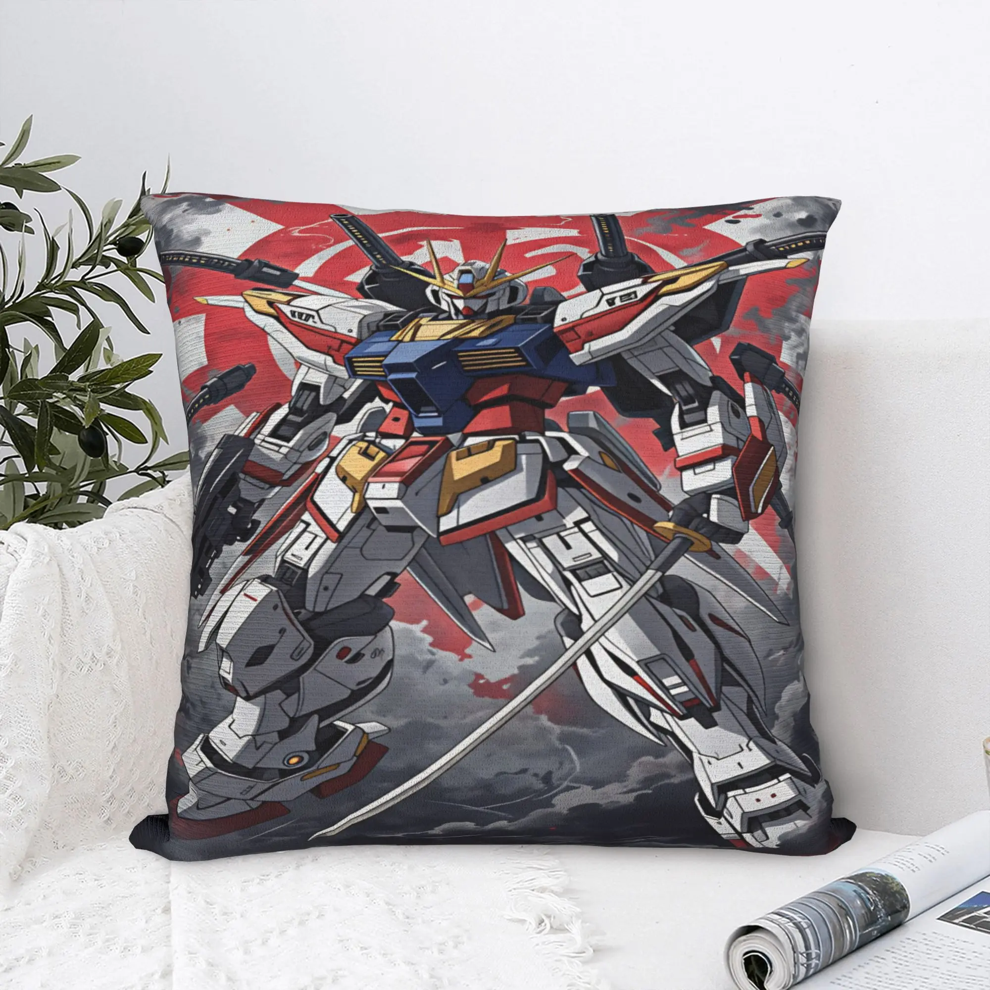 Mobile Suit Gundam Pillow Case  Cute Funny Pillow Cover Soft Pillowcases For Chair Sofa Home Decor