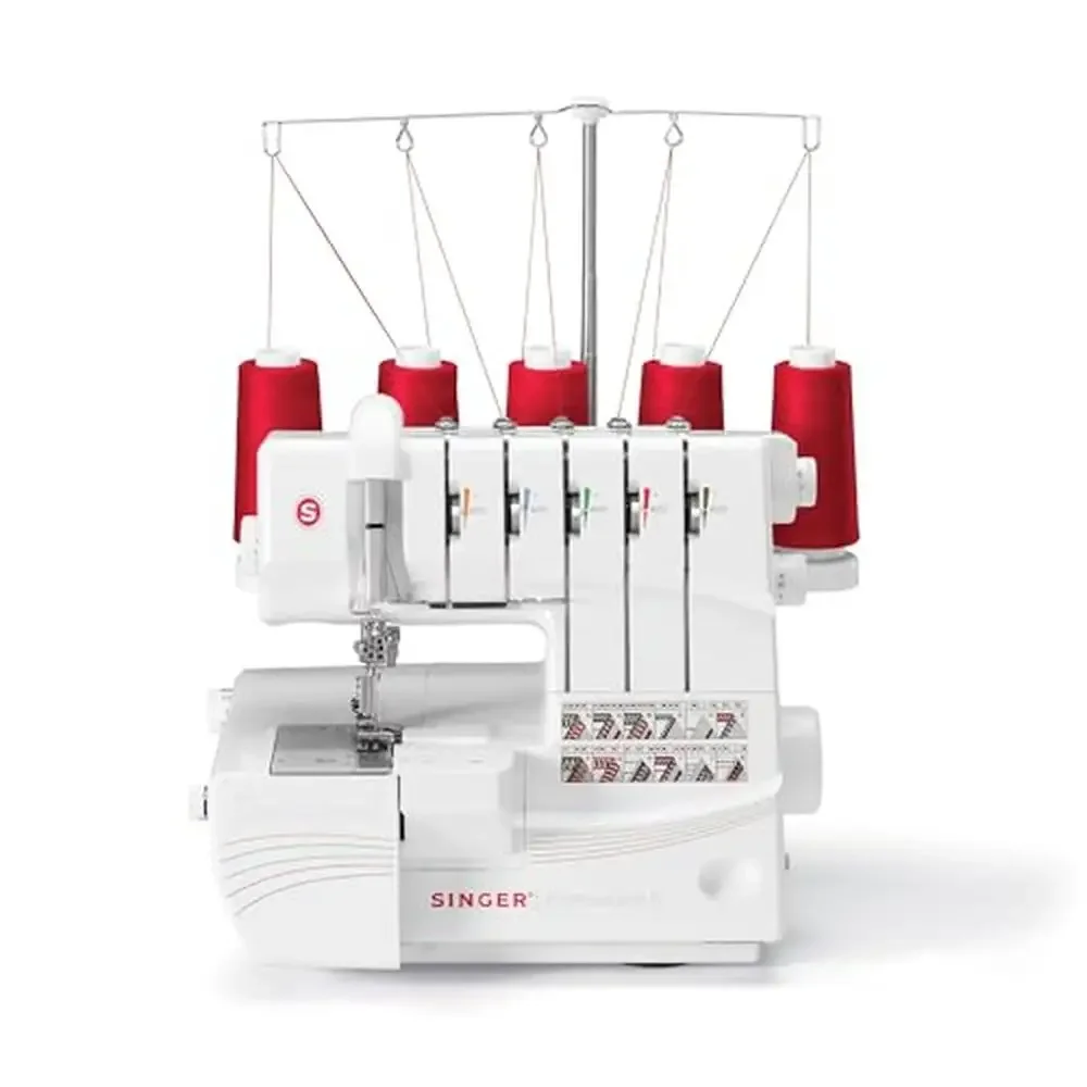 Professional Sewing Machine Serger Overlock Stitch Kit with Auto Tension 1300spm Speed Differential Feed Attachable Clean Pocket