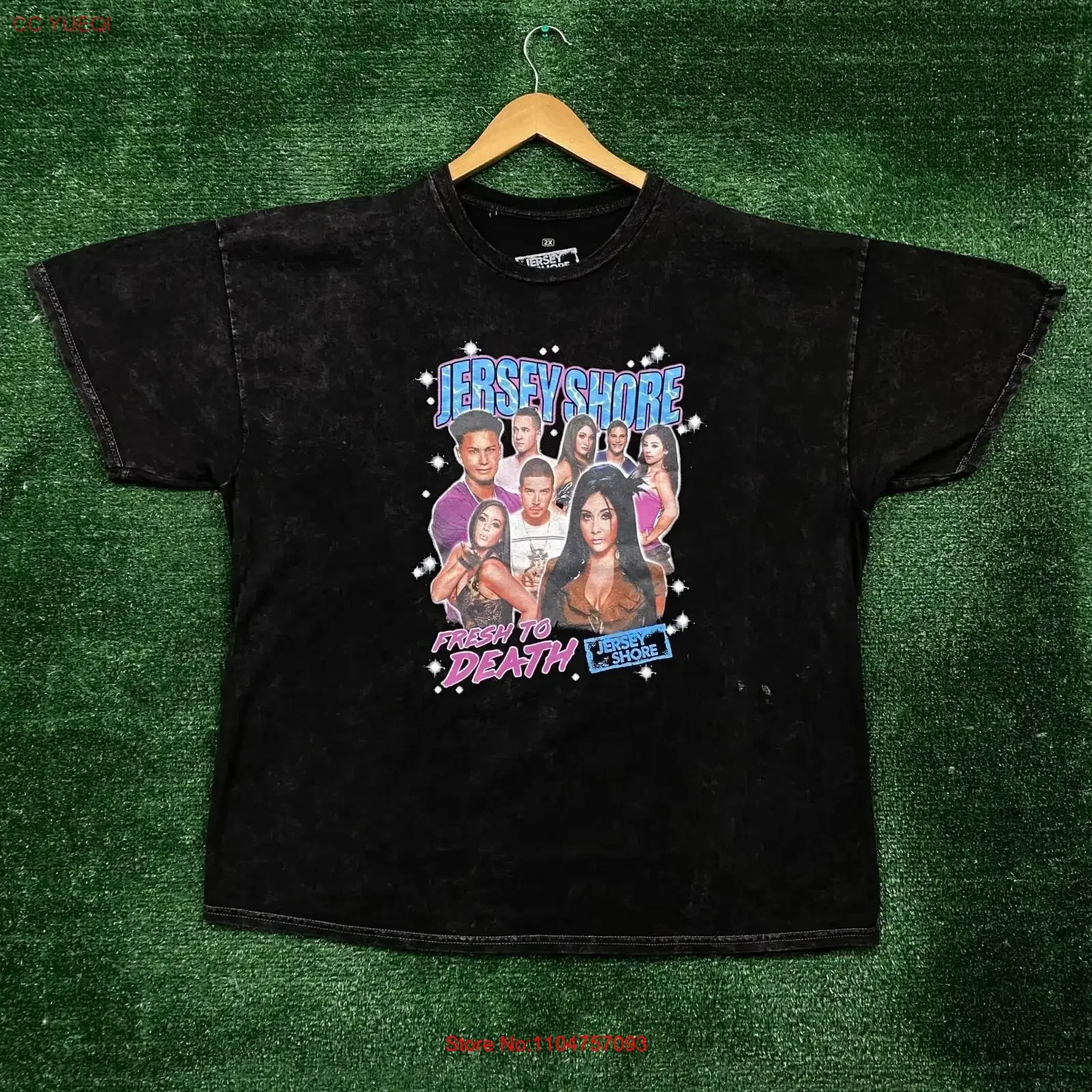 Mtv Jersey Shore Fresh to Death Mineral Wash T Shirt Size 2X vintage Washed graphic Stretched Stylish Breathable Slightly