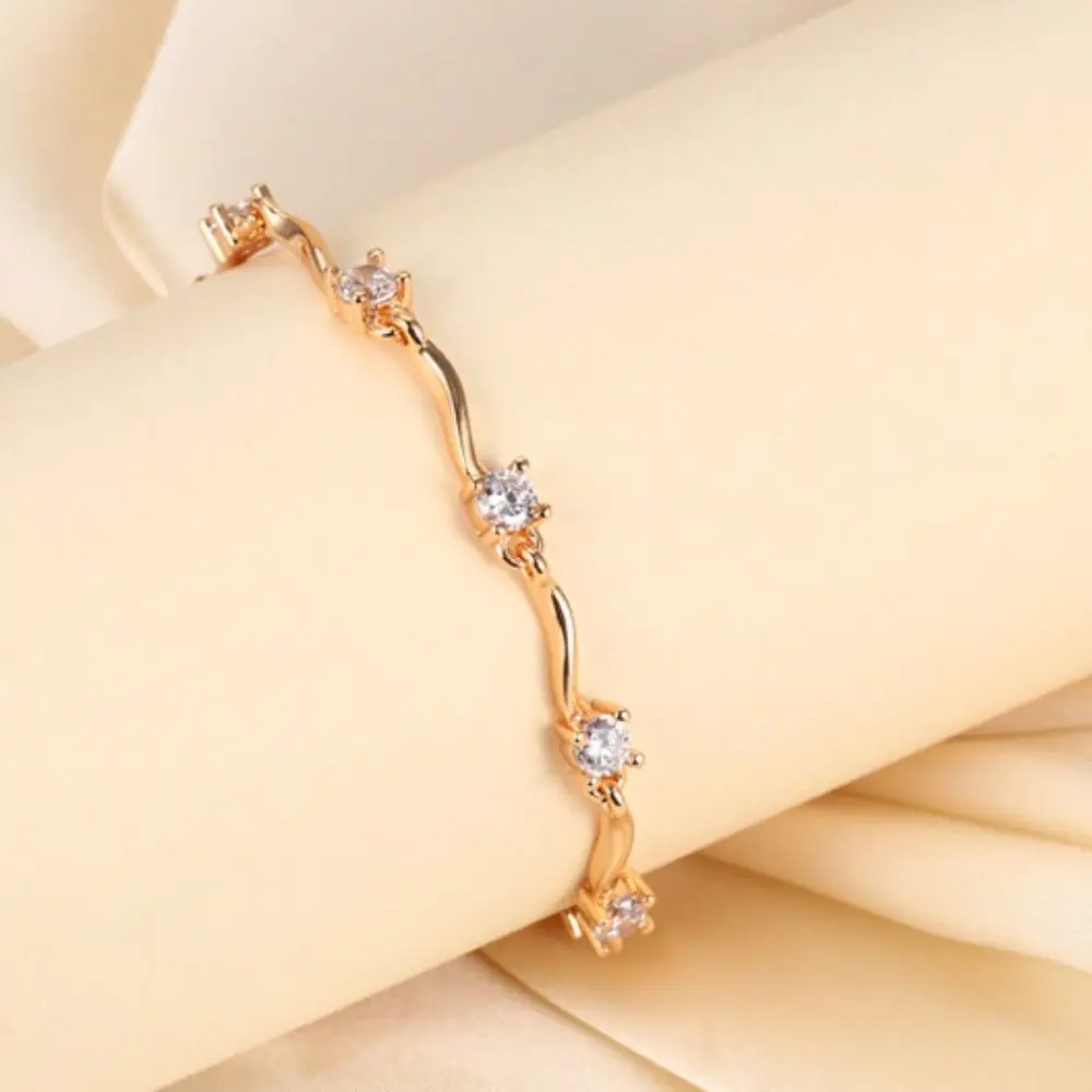 2 шт. регулируемые браслеты для пар, тонкие подарки на день Святого Валентина, браслет с кристаллами и волнами, ювелирные изделия со стразами, легкий роскошный браслет