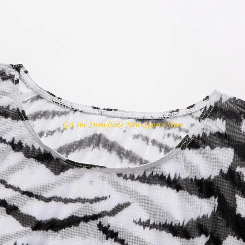 E56D 여성 섹시한 3pcs 비키니 세트 홀터 브래지어 하이 웨이스트 통 수영복 메쉬 긴 소매 자르기 탑 커버 Boho Striped