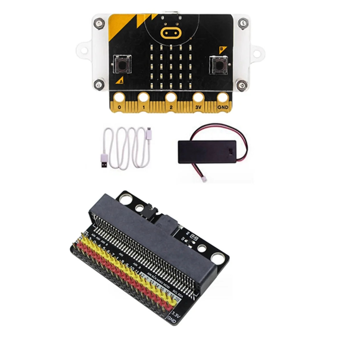 ABEP-Microbit V2.0 Development Board Microbit Smart Car Kit/Qtruck/Python Education BBC Microbit Programmable Robot for DIY