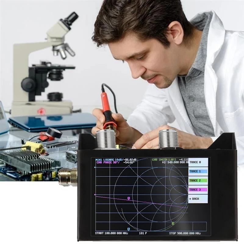 Jaringan vektor 3G Analyzer 4.0In layar sentuh 320X480 50 khz-3 Ghz SAA-2N Nanovna V2 penganalisa antena HF VHF UHF dengan wadah