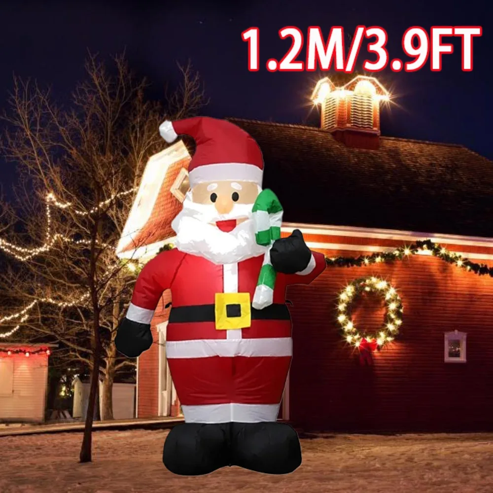 Inflatable Santa Claus Decoration Christmas Doll Decoration Ornament 1.5M/1.2M Blow Up Outdoor Garden Snowman Santa Claus Decor