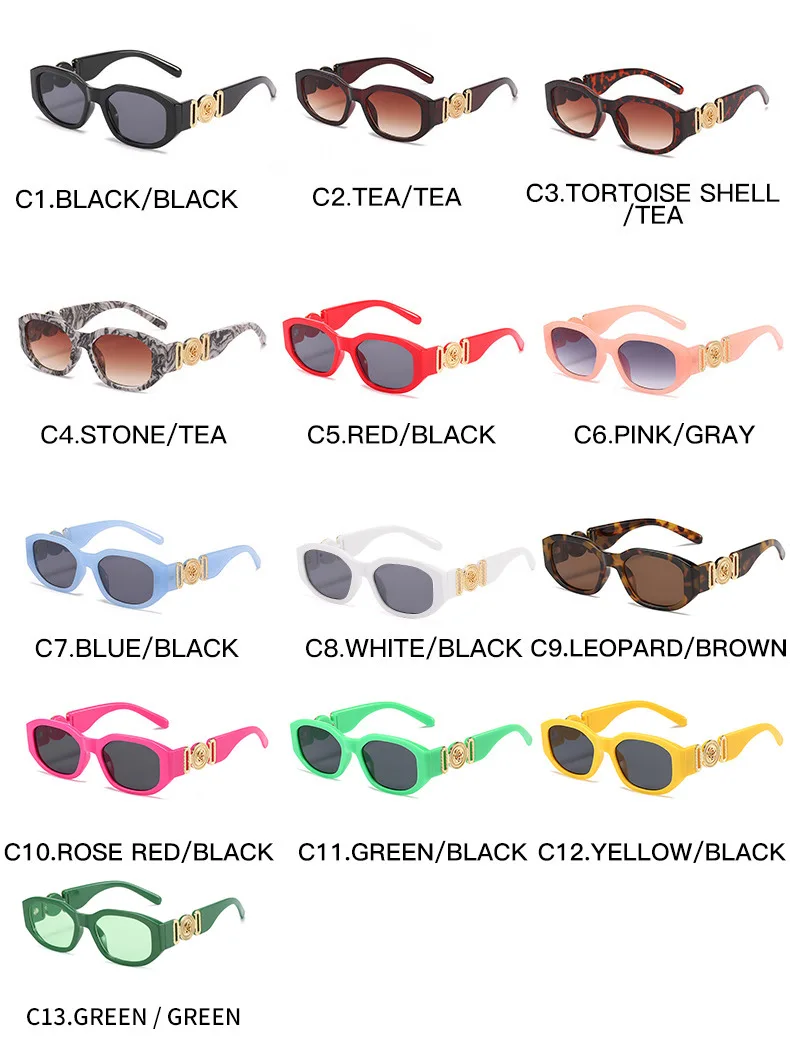 Marke Kleine Sonnenbrille Frauen Designer Blume Sonnenbrille Polygonale Fashoinable Damen Shades Beliebte Geeignet – Detail 4