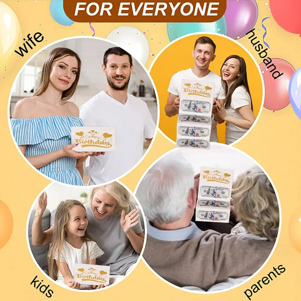 

1 Piece Birthday Cash Envelopes Money Birthday Card Folding Cash Holder Greeting Envelop Birthday Money Box For Kids Teens D5Q3