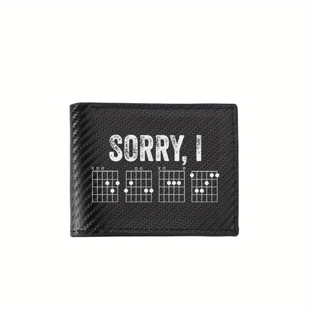 Sorry I chord guitar music art Men's Wallets Simple Business Modern Stylish Printing Design Gifts For Father Boyfriend Christmas