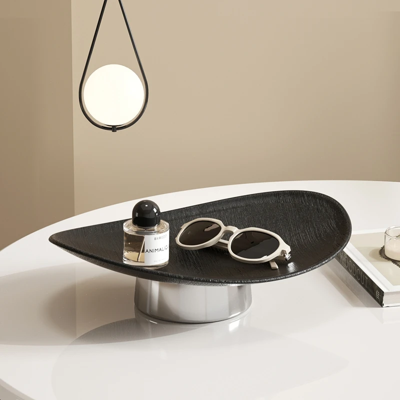 UFORU Premium Food Grade Fruit Bowl Modern Art Decor for Tabletop Stylish Black Serving Platter Luxury Home Kitchen Centerpiece view 3