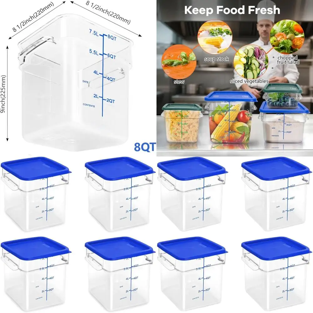 Set Of 4 Blue-Lid S…